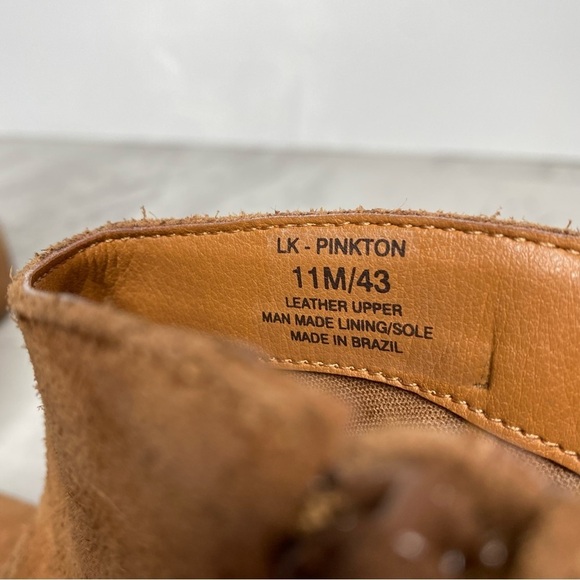 New! Lucky Brand Pinkton Brown Suede Block Heel Bootie 11M - Picture 13 of 16